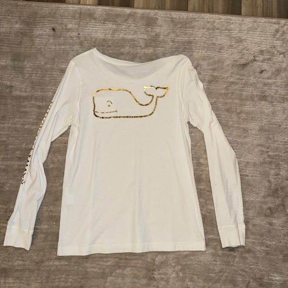 White and Gold Vineyard Vines Long Sleeve - Picture 2 of 2